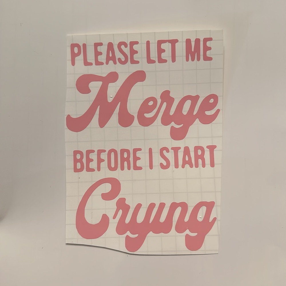 🌵3 for $10🌵 ‘Please Let Me Merge’ Decal